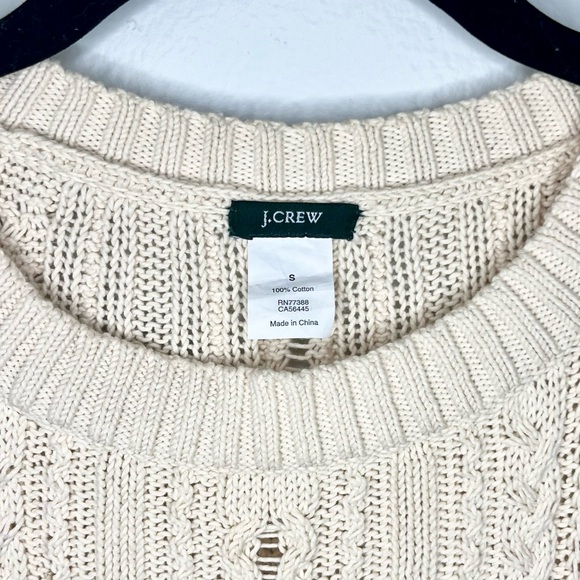 J.Crew Cream Cable-Knit Sweater with Gold Zipper Shoulder - Picture 6 of 6